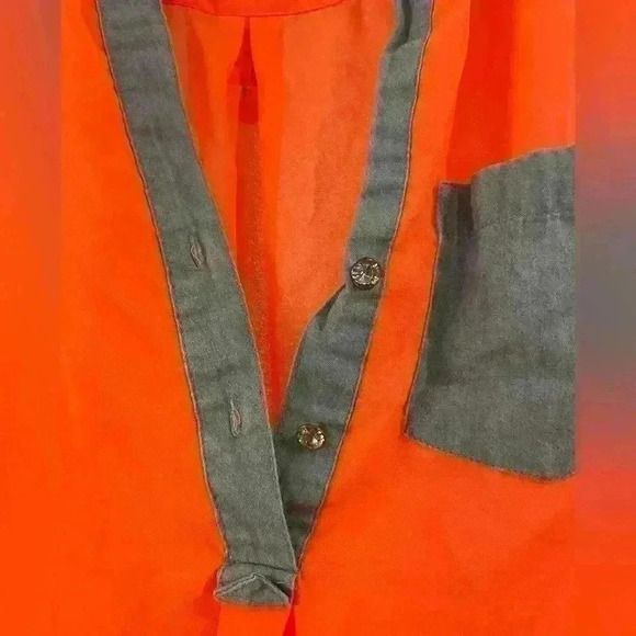 Women’s Orange See Through Top - Picture 2 of 4